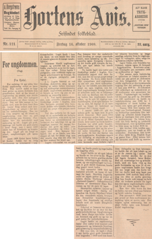 19081016 Hortens Avis - KUL - artikkel om Kodal ungdomslag 800px.png